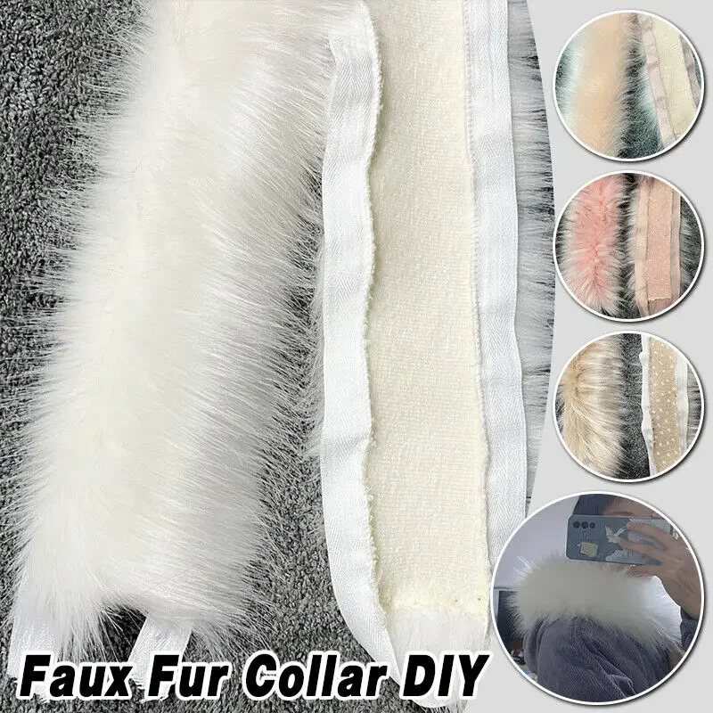 1M Fur Collar DIY Hat Brim Plush Strip DIY Clothing Accessories Fluffy Trim Imitation Raccoon Artificial Fur Stripe Decor