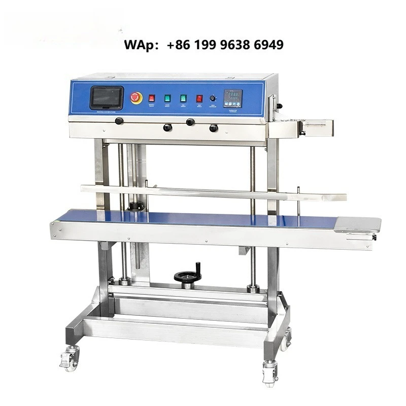 FPM600L Continuous Automatic Vertical Band Sealer Food Packaging Pouch Bag Heat Sealing Machine with Ink Jet Printer