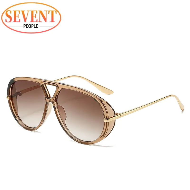 Oversized Oval Punk Pilot Sunglasses Women Big 2026 Luxury Brand Vintage Metal Frame Sun Glasses for Ladies UV400 Shield Eyewear - Image 20