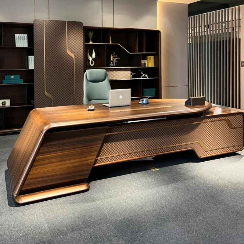 

Brown Household Office Desk Gaming Drawer Luxury Executive Study Office Desk Laptop Storage Drawers Mesa Ordenador Furniture