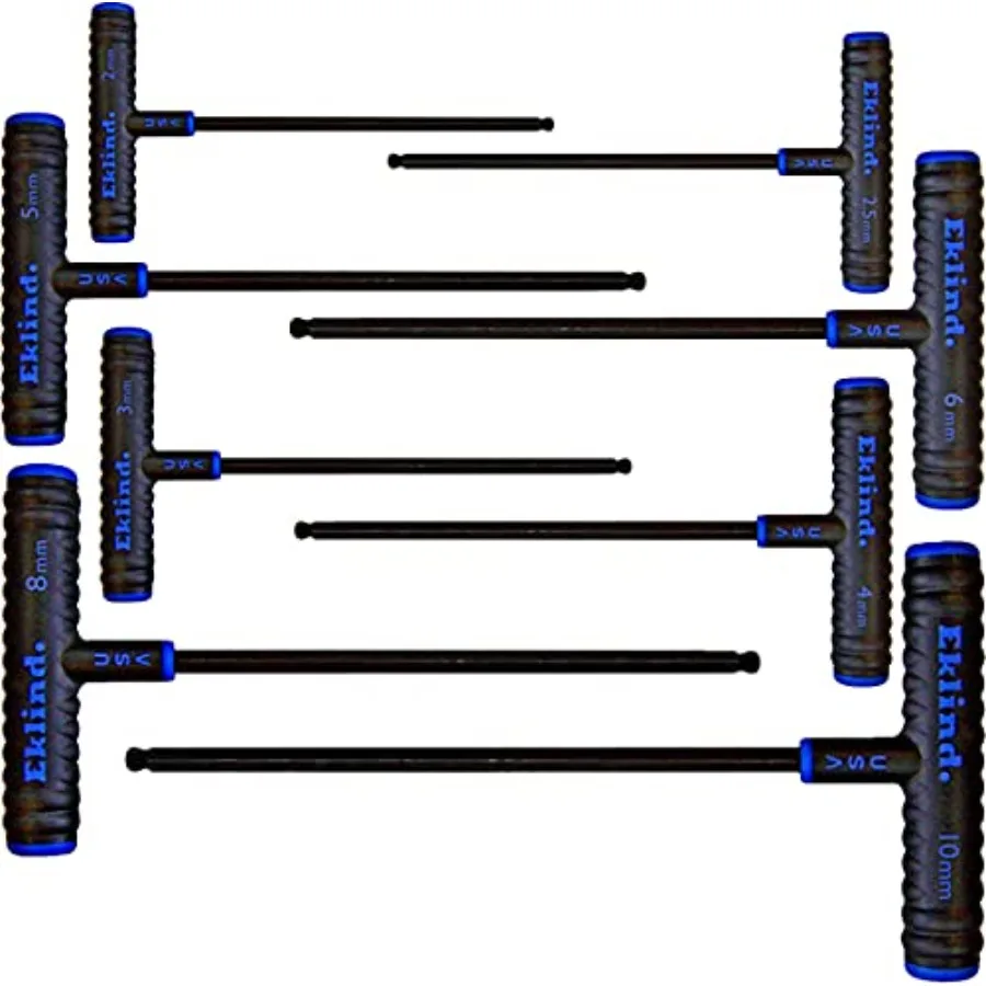 

64808 Power-T Handle Ball-Hex Key allen wrench - 8pc set Metric MM sizes 2-10 9In shaft