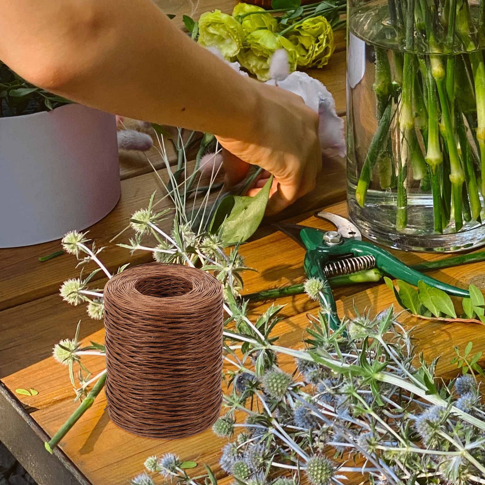 

1 Roll Metal Wire Roll for Floral Supplies Wreath Fixing Wire Christmas Gift Wrapping Flower Arrangement Accessories