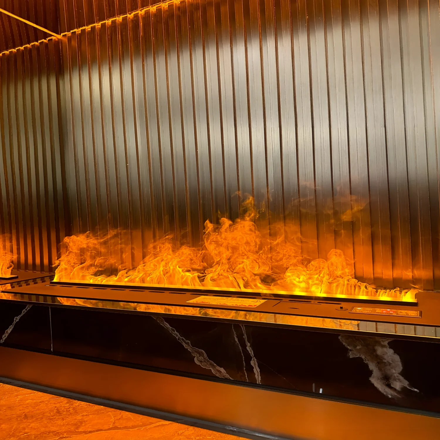 

Интеллектуальный камин с голосовым управлением, семь цветов, светодиодный камин с пламенем, пульт дистанционного управления, ЖК-управление, 3d водяной вепорочный камин