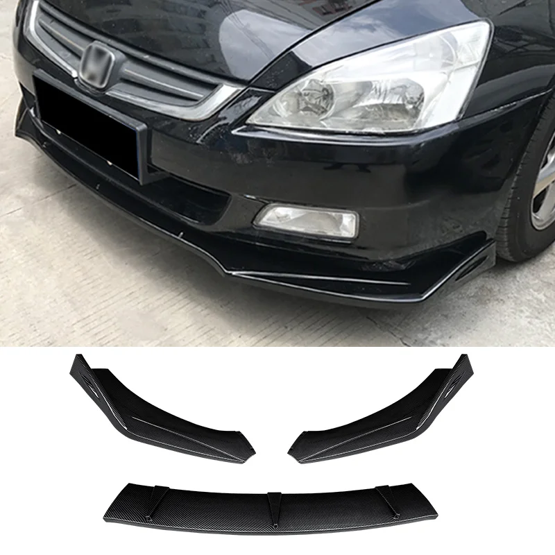 

For Honda Accord 7th Generation 2003 04 05 06 07 Front Bumper Lip Chin Splitter Bodykit 3Pcs/Set Black Carbon Color Accessories