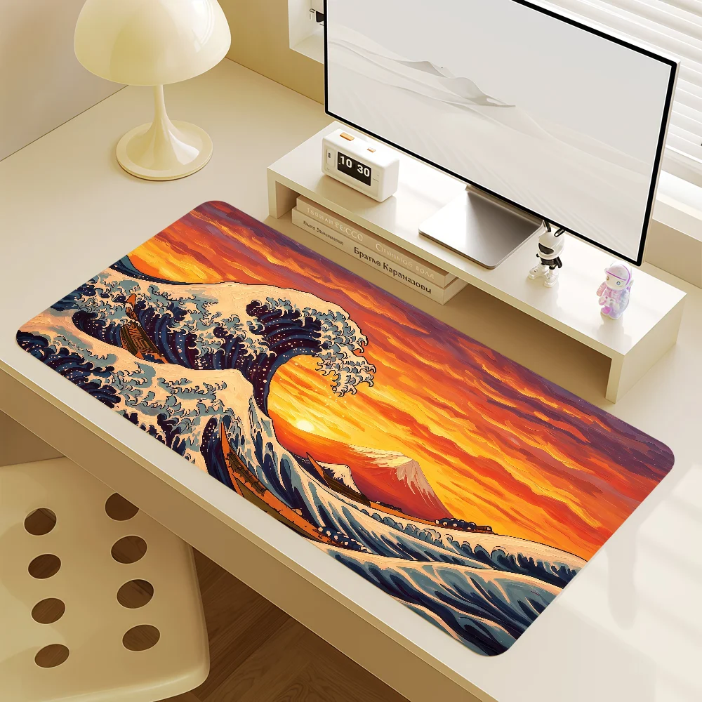 Mouse Pad MousePad Non-slip Lockedge Office Great Student Gaming Thickened Mount Wave Large Fuji Writing Pad K-Kanagawa Cushion