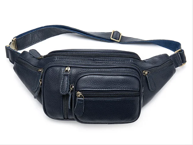 brand-men's-genuine-leather-waist-bag-multi-functional-outdoor-sports-casual-crossbody-single-shoulder-sling-bag-croco-design