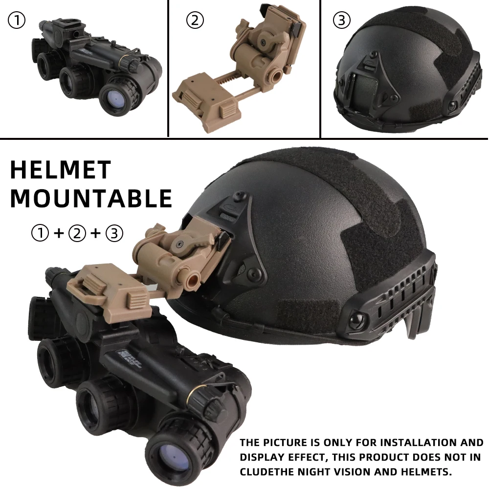 L4G24 NVG Night Vision Mount Bracket Nylon Tactical Helmet Mounting for PVS15 PVS18 PGPNVG18 Foldable Night Vision Goggle Holder