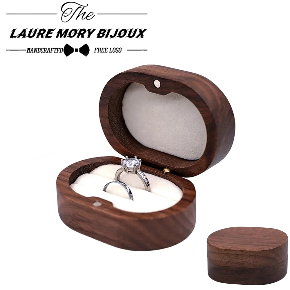 

Овальная деревянная шкатулка для драгоценностей, женская коробка для колец для влюбленных, коробка для хранения обручальных колец для свадебных пар, держатель для хранения колец, подарок для любви, чехол из бисера