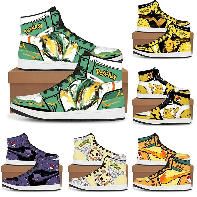 

Pikachu Gengar Men's High Top Basketball Shoes Anime Character Printed New Casual Sports Shoes Youth Running Shoes Birthday Gift