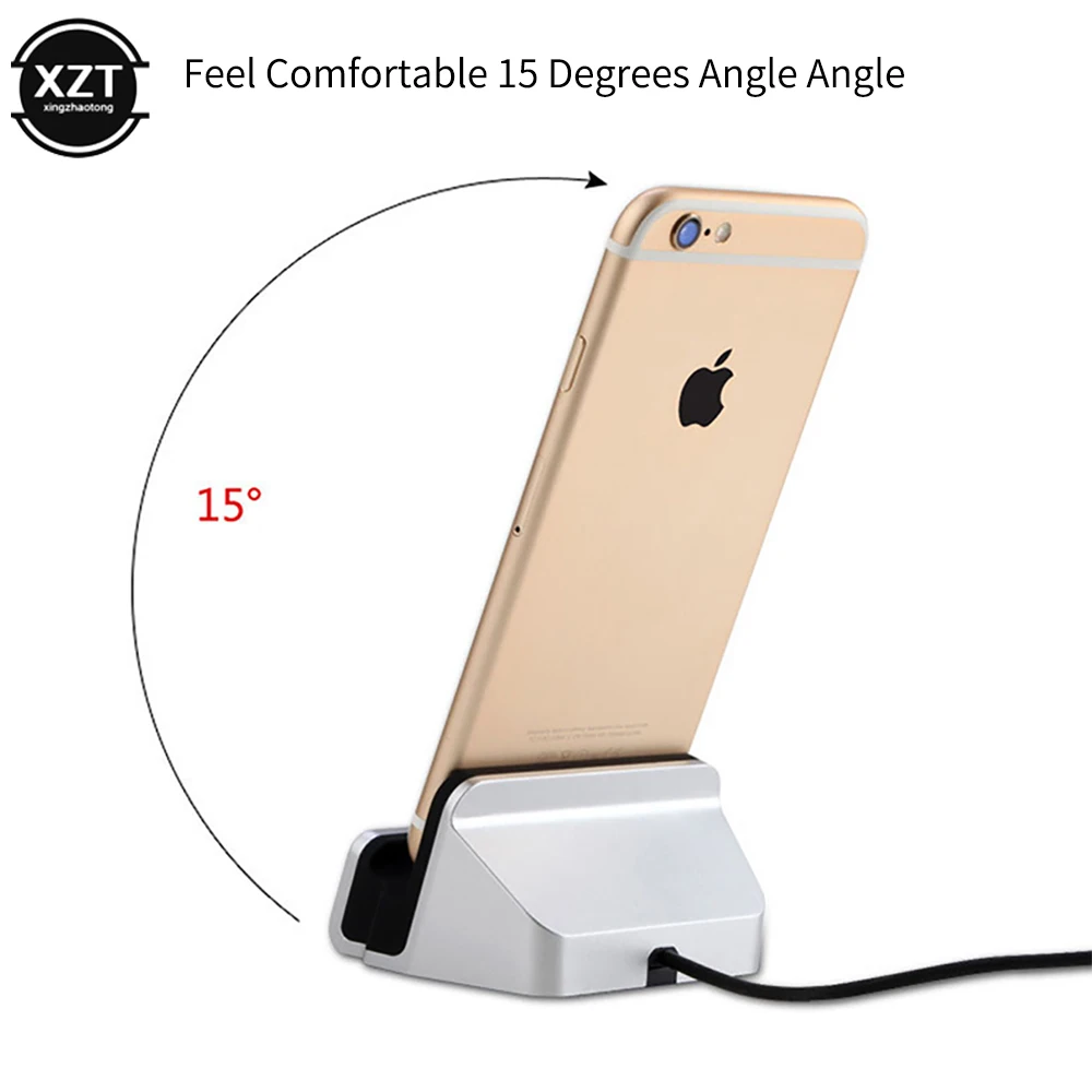 2-in-1 USB Cable Data Phone Charger Dock Stand Station Charging For iPhone X XS Max XR 6 6S 7 8 Plus 5 SE Docking Desktop Cradle