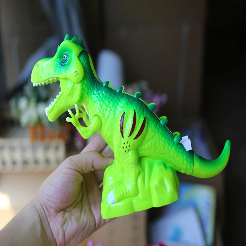 As trilhas elétricas escalam os brinquedos do dinossauro da escada que brilham dinossauros com modelo sadio dos animais para crianças das crianças interativas