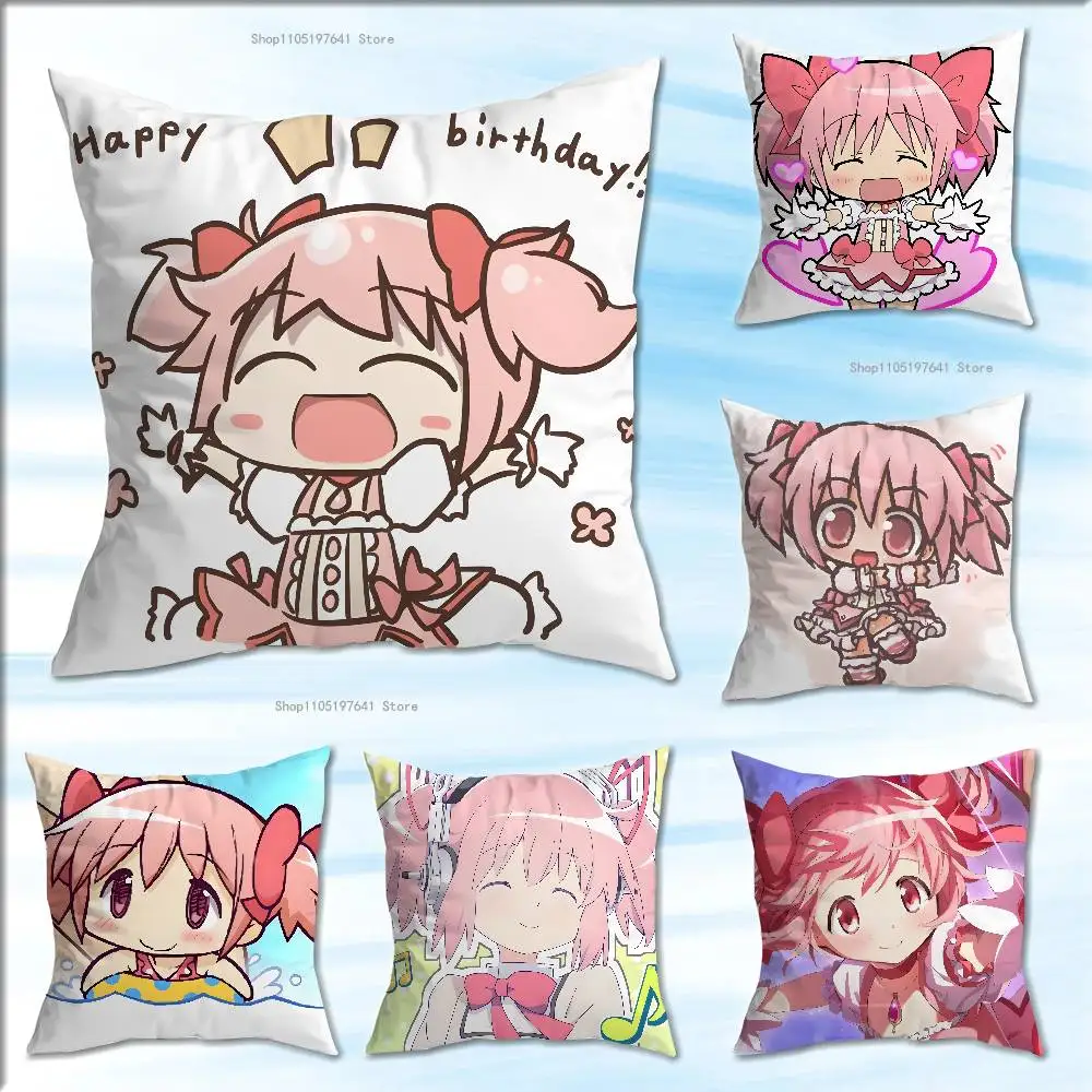 

P-Puella M-Magi Madoka M-Magica Pillow Case For Sofa Decor Car Office Room Printing Cushion Cover Decorations and Protector