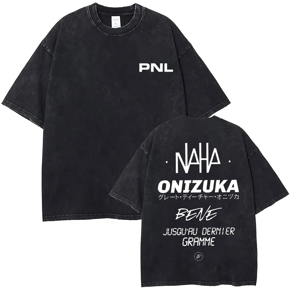 Washed Vintage French Rap Band PNL Album Le Monde Chico Graphic Tshirt Men Women Hip Hop Casual Oversized Short Sleeve T Shirts