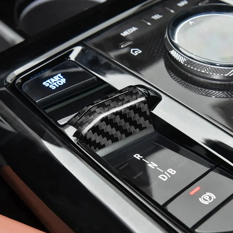Real Carbon Fiber Car Gear Shift Knob Cover Sticker for BMW 5Series G60 G68 i5 X3 G45 Gearkonb Trim Decoration Cap Case Parts