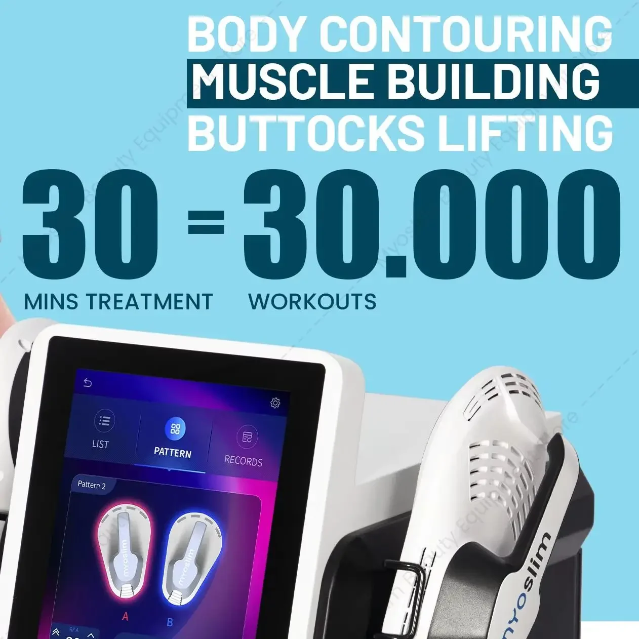 HI‑EMT MYOslim Electromagnetic Body Contouring Machine Muscle Mass Increase Skin Tightening Non Invasive Beauty Equipment