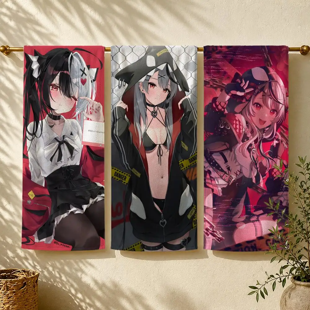 VTuber S-Sakamata Chloe Towel Towel beach towel, quick drying absorbent bath towel for Swim,Gym,Camping,Outdoor hot