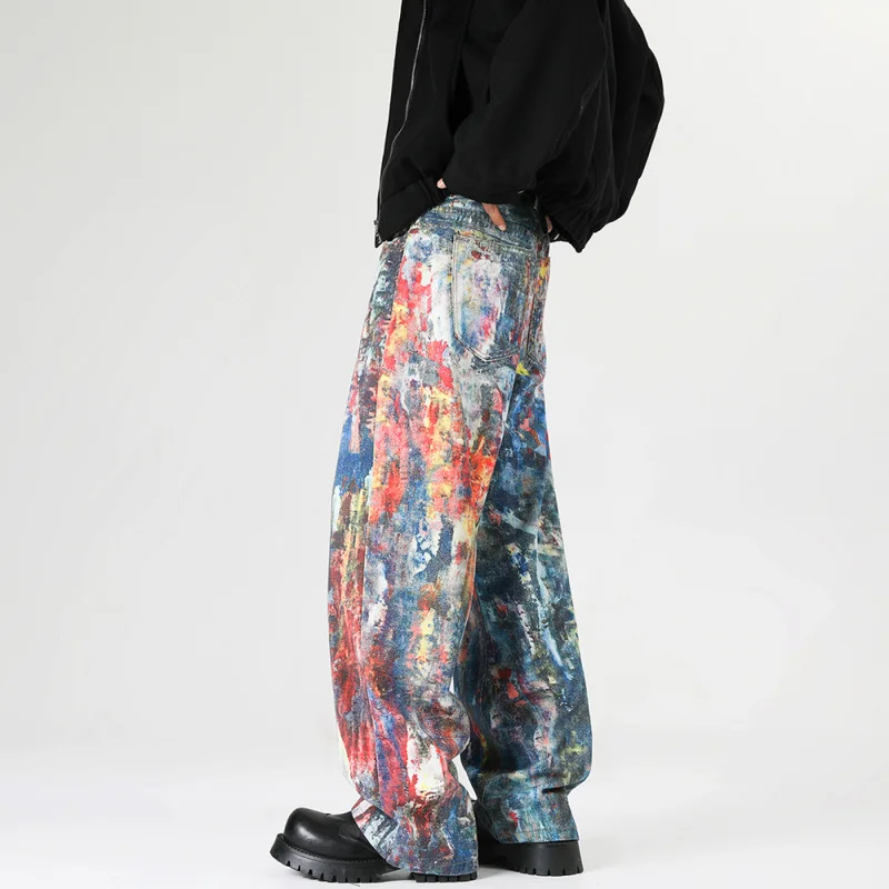 Брюки High Street Matchet, грязные джинсы, брюки для мужчин, весна/лето, джинсовые брюки с жареной солью, одежда Y2K