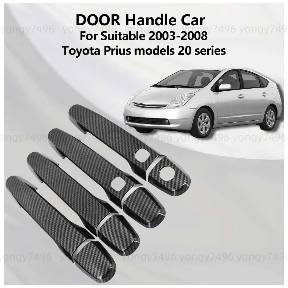 For Toyota Prius 20 2003 2004 2005 2006 2008 2009 Carbon Fiber Chrome Silver Bright Black Door Handle Covers Car Stickers