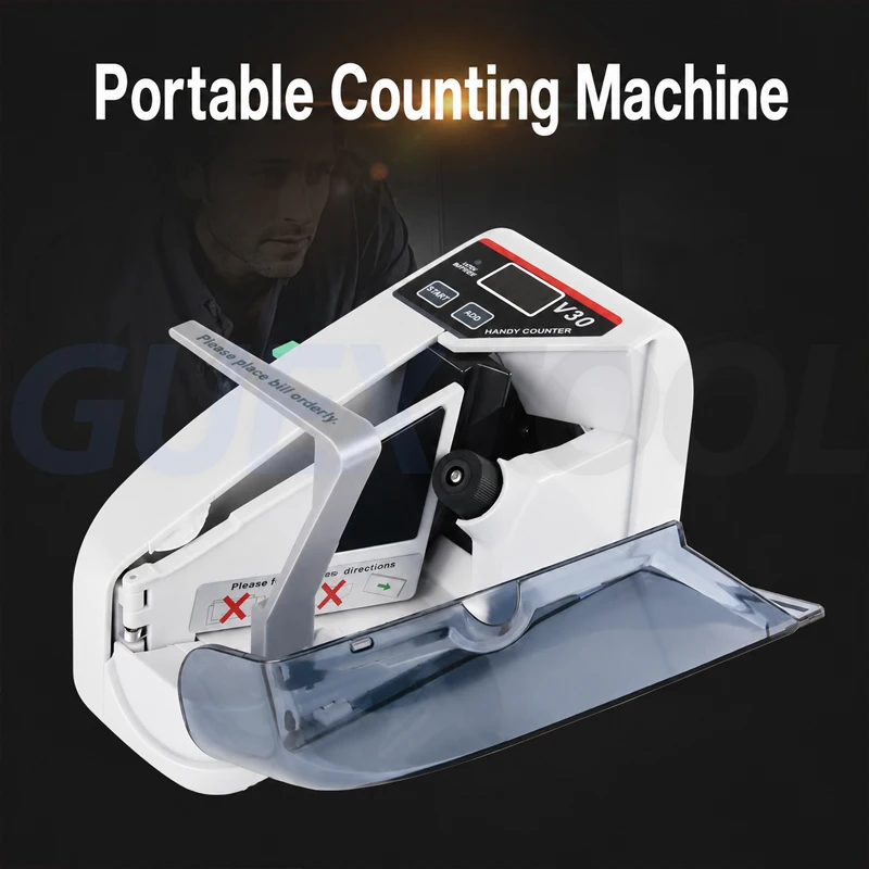 V30 / V40 Portable Money Counter Multi-Currency Cash Banknote Money Bill Counter Counting Machine Financial Equipment EU/US Plug