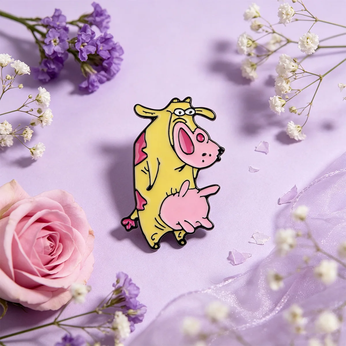 Chicken and Cow Enamel Pins Cartoon Brooches Badge Lapel Pin For Backpack Clothes Accessories Fashion Jewelry Birthday Gifts view 3