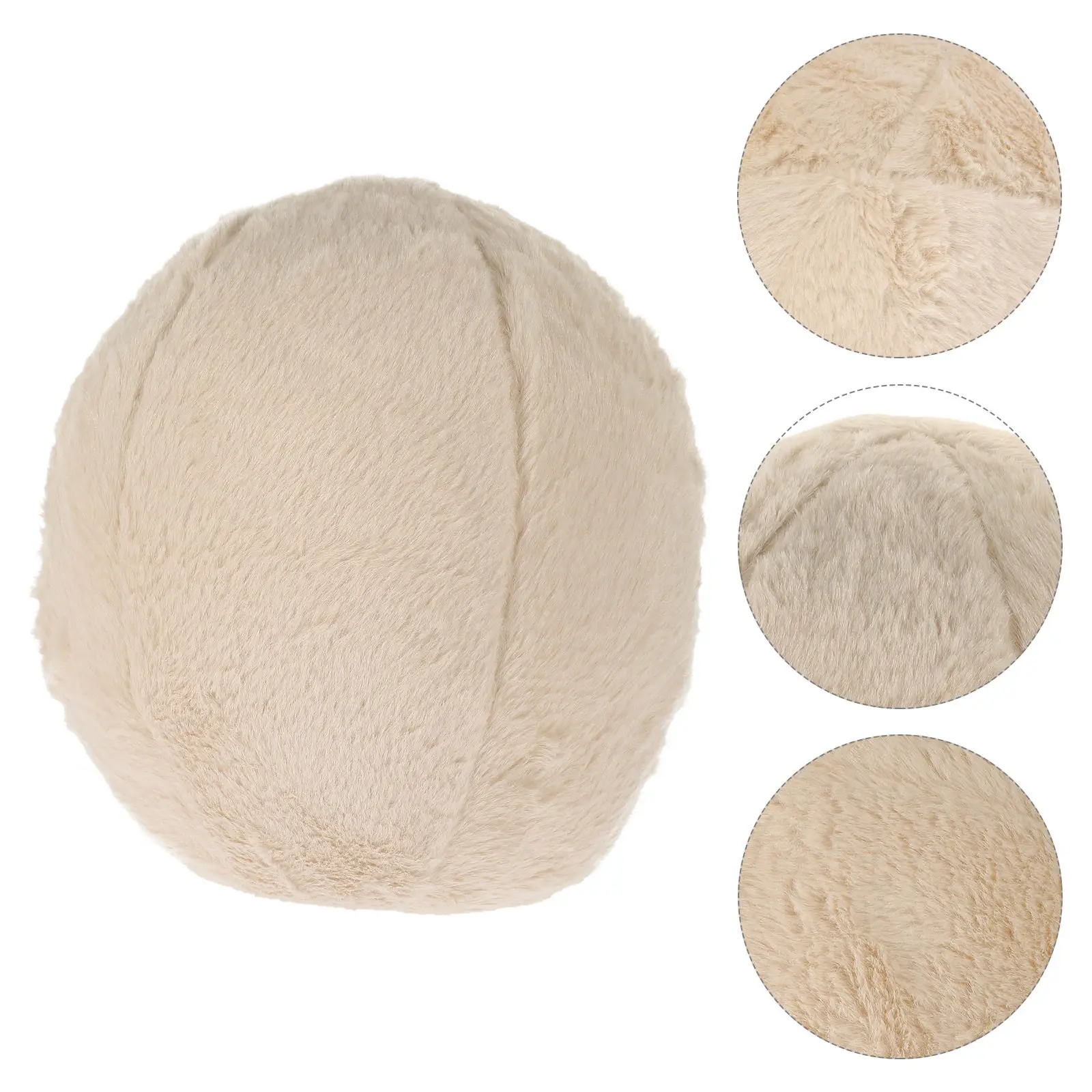 

Rabbit Hair Sphere Pillow Stylish Round Cushion Soft Comfortable Home Decor Accent for Living Room Bedroom Cozy Ball Pillow
