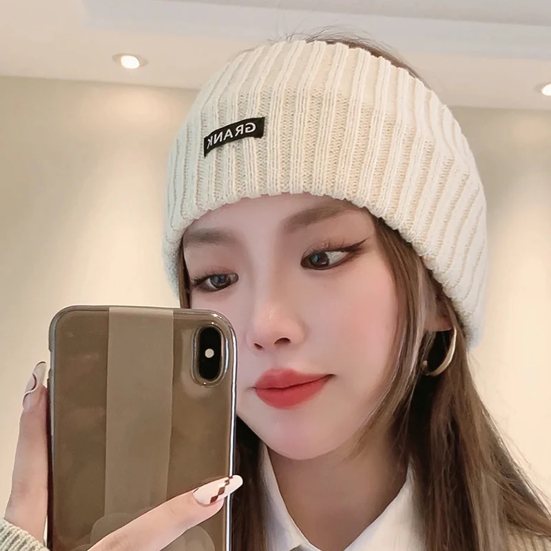 

Knitted Headband Headwear Warm Thicken Wide-brim Woolen Headband Hair Accessories Hair Band Hair Band Face Wash Sports Hair Band