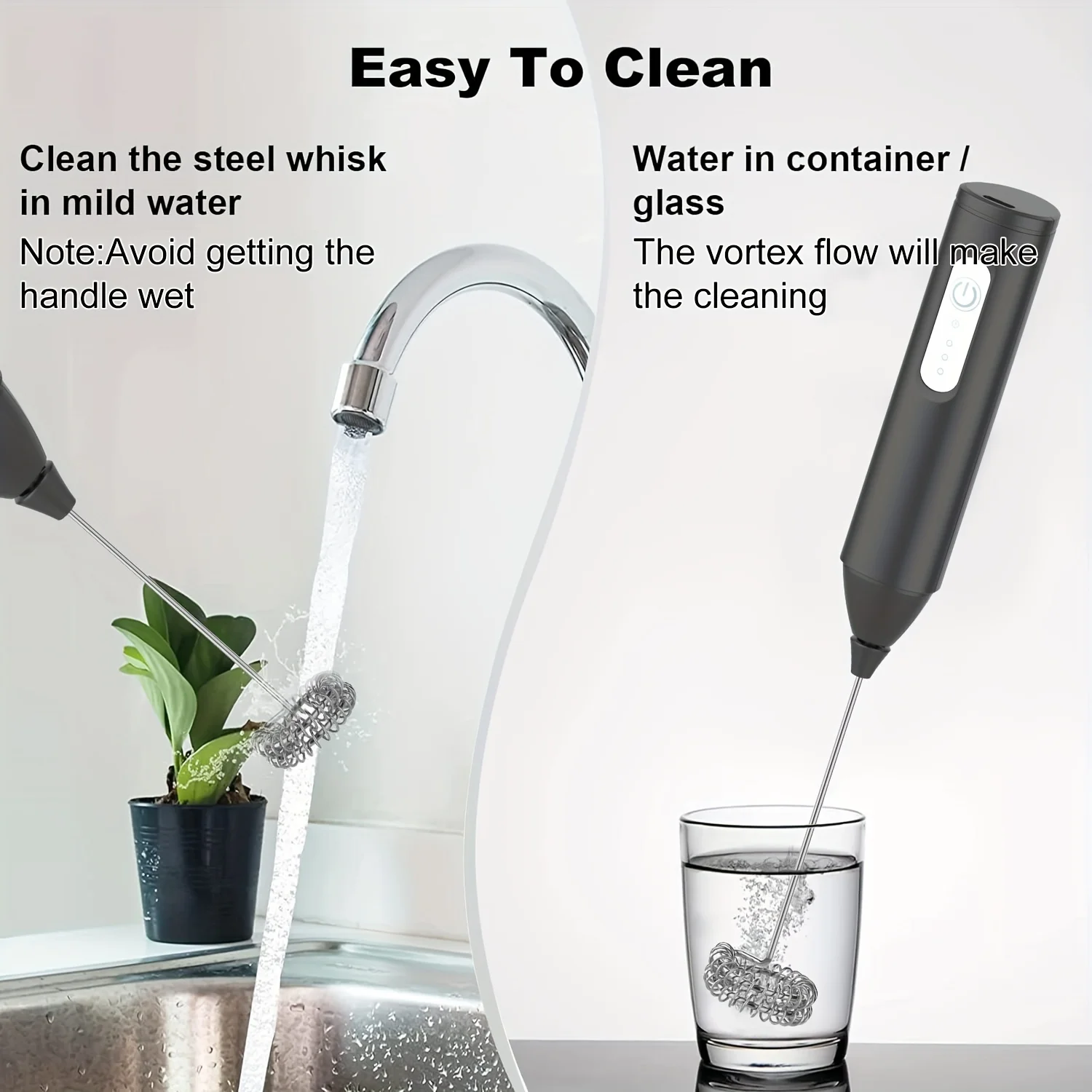 1pc Handheld Electric Milk Frother Rechargeable, Automatic Foam Maker for Lattes, Hot Chocolate Blender Egg Beater Cooking Tools