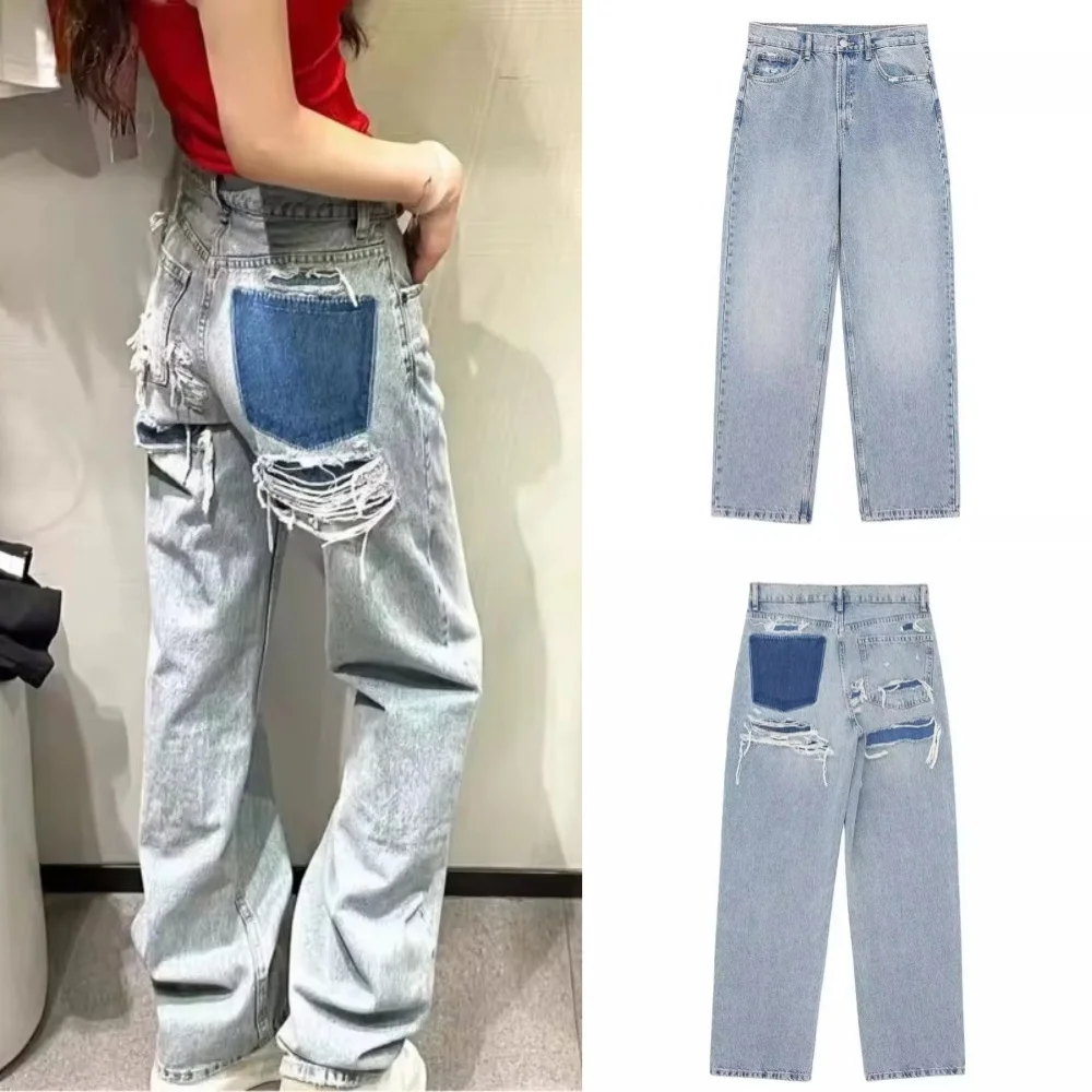 2024 New Woman Trousers Solid Loose Zipper Fly Female Long Straight Pants Commute Lady Wild Street Women's Wide Leg Pant