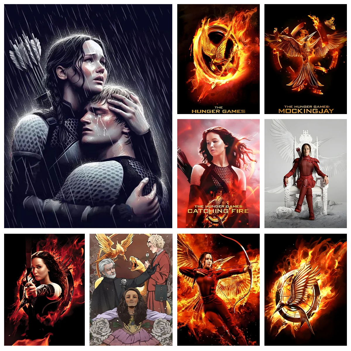 The Hunger Games DIY Diamond Painting Kit Movie Posters 5D Diamond Embroidery Mosaic Oil Painting Home Decor Hand Gift