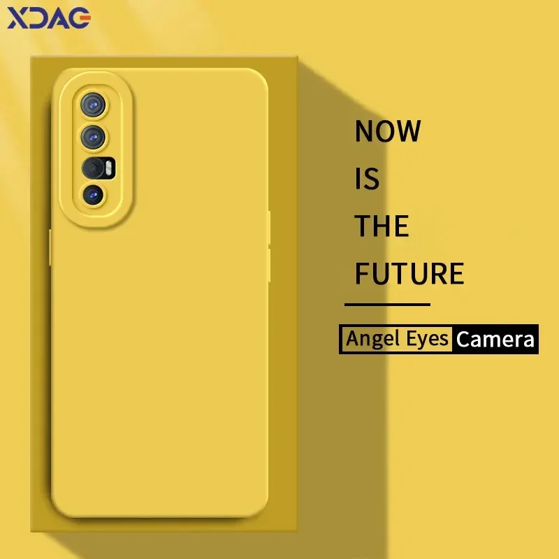 

Angel Eyes Square Liquid Silicone Phone Case for OPPO Find X2 Neo Lite FindX2 X2Lite X2Neo 5G Back Cover 360 Soft Shockproof Bag