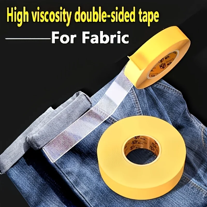 3 Rolls Heavy‑Duty Fabric Tape, No‑Sew Self‑Adhesive Hem Tape, No‑Cut Multi‑Purpose Seamless Hemming Tape for Clothing