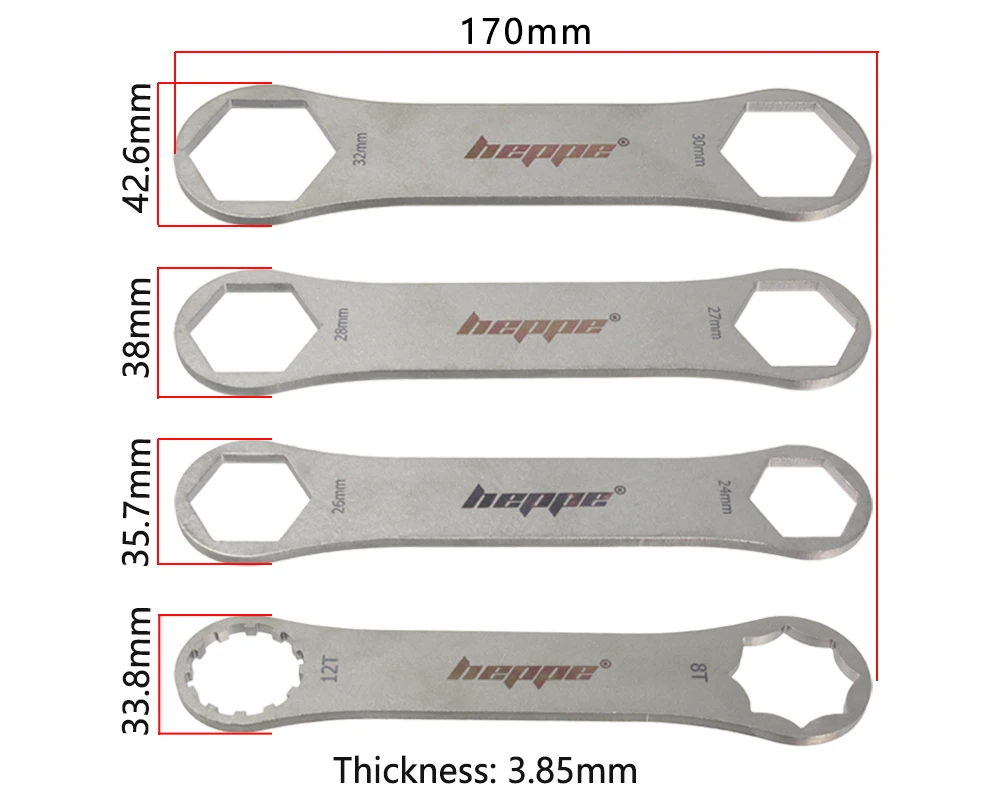 HEPPE Bike Gabel Schulter Wrench Fahrrad Gabel Reparatur Werkzeug Gabel Kappe Spanner 8-12T/24/26/27/28/30/32mm für XCR XCT XCM ST RST – Detail 2