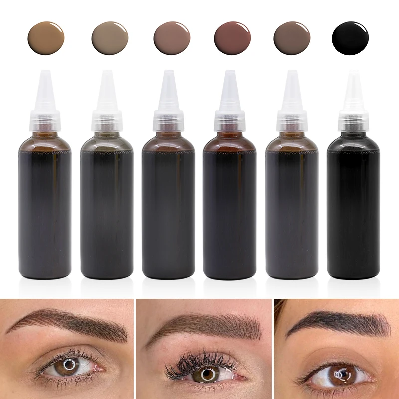 

Temporary Eyebrows Air Brushing Tattoo Ink for Permanent Makeup Pigments 100ML/Bottle 6 Colors AirBrush PMU Pigment