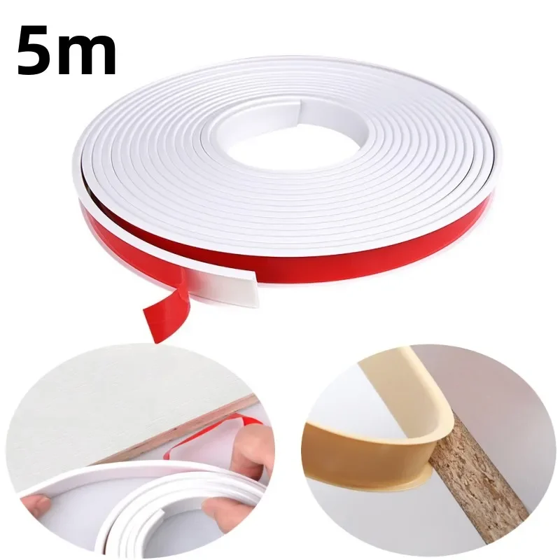 5M U-shaped Edge Banding Self-Adhesive Edge Banding Tape TPE Rubber Wood Board Chair Table Protector Cover Furniture Decoration