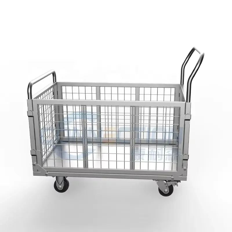 Heavy Duty Foldable Platform Truck with Rotating Casters Large Flatbed Cart for Grocery Laundry Storage Moving Dolly Trolley