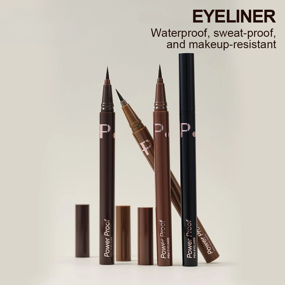Fiber Tip Liquid Eyeliner Soft Brush Waterproof Smudge Proof Long Lasting Wear for Precise Winged Liner Sensitive Eyes Korean