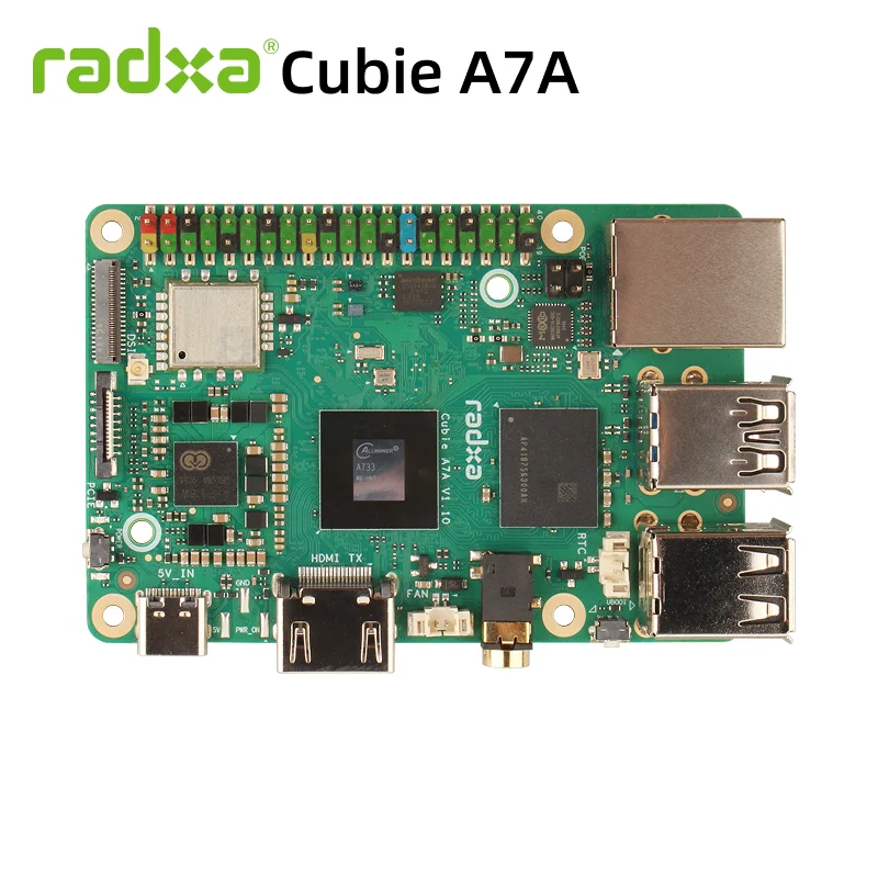 Risah Radxa Cubie A7A Allwinner Octa-Core SOC Development Board with 3TOPS AI Acceleration RISC-V Edge Computing PCIe 3.0