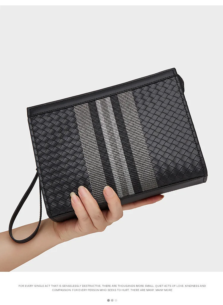 New Fashion Stripe Knitting Men Day Clutch High Quality ipad Case Soft Envelope Bag Big Capacity Handbag Travel Bag For Man