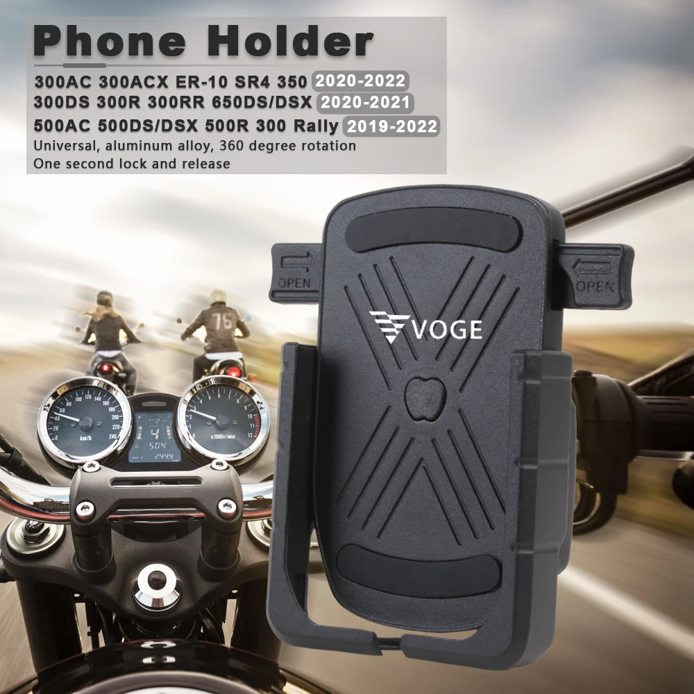 Motorcycle Phone Holder Aluminum For Voge 300AC 300ACX 500AC 300DS 300R 500DSX 500DS 500R 2019 2021 2022 Cellphone Stand