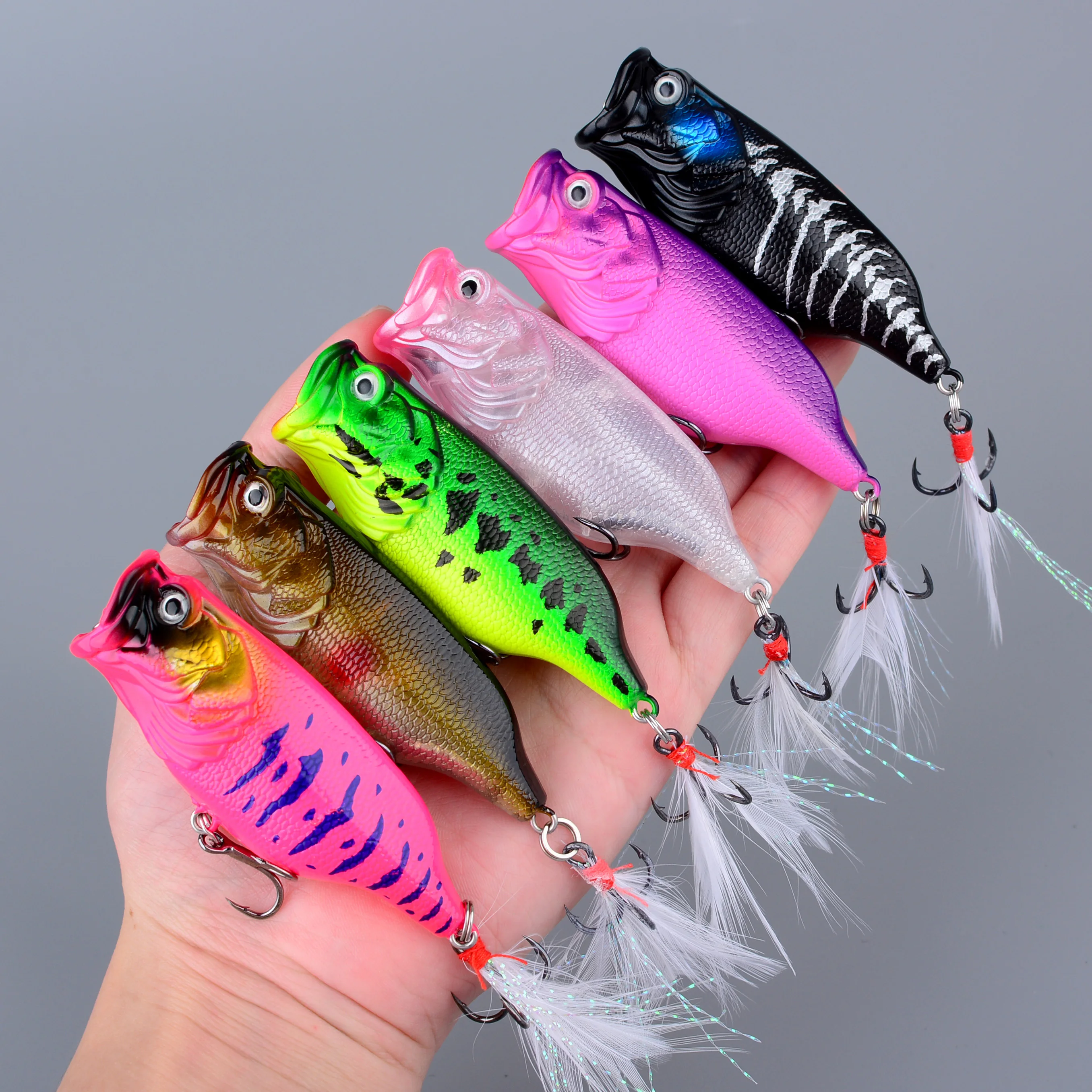 

6 шт. рыболовные приманки высокого качества Popper Bait Bass воблеры рыболовные снасти Pesca