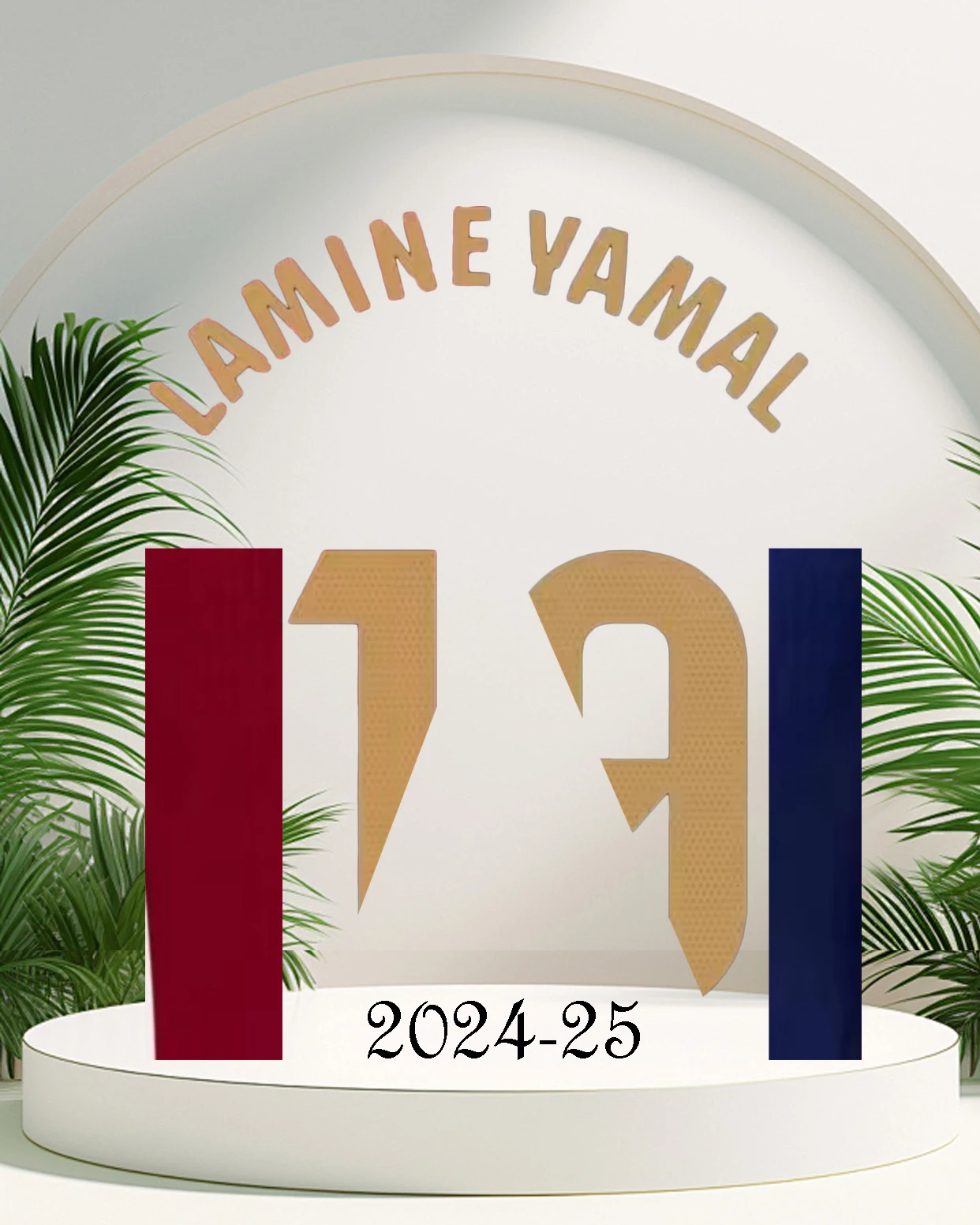 #19 Ламин Ямал Бакка наименование наборы 2024/25 LaLi Ga и C & L домашний именной номер высшего качества AAAA наборы с именем утюгом на камнях 2025