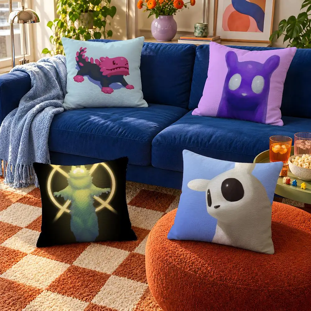 Game Rain World RW Slugcats Rivulet Cushion Cover Throw Pillow Soft Short Plush Cozy Durable For Sofa Bedroom Home Decor Gift