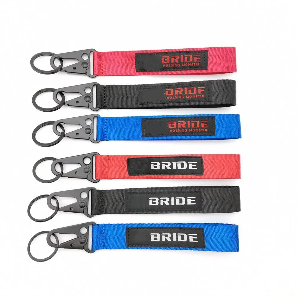 Car Keychain For Bride Racing Keyring JDM Style Key Strap For Honda Toyota Nissan Mitsubishi Mazda Suzuki Key Holder Accessories