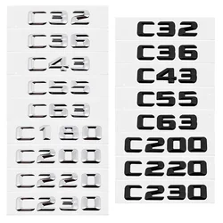 3D Car Tail Letter Stickers Badge for Mercedes Benz C Class C32 C36 C43 C55 C63 C180 C200 C220 C230 Auto Rear Trunk Emblem