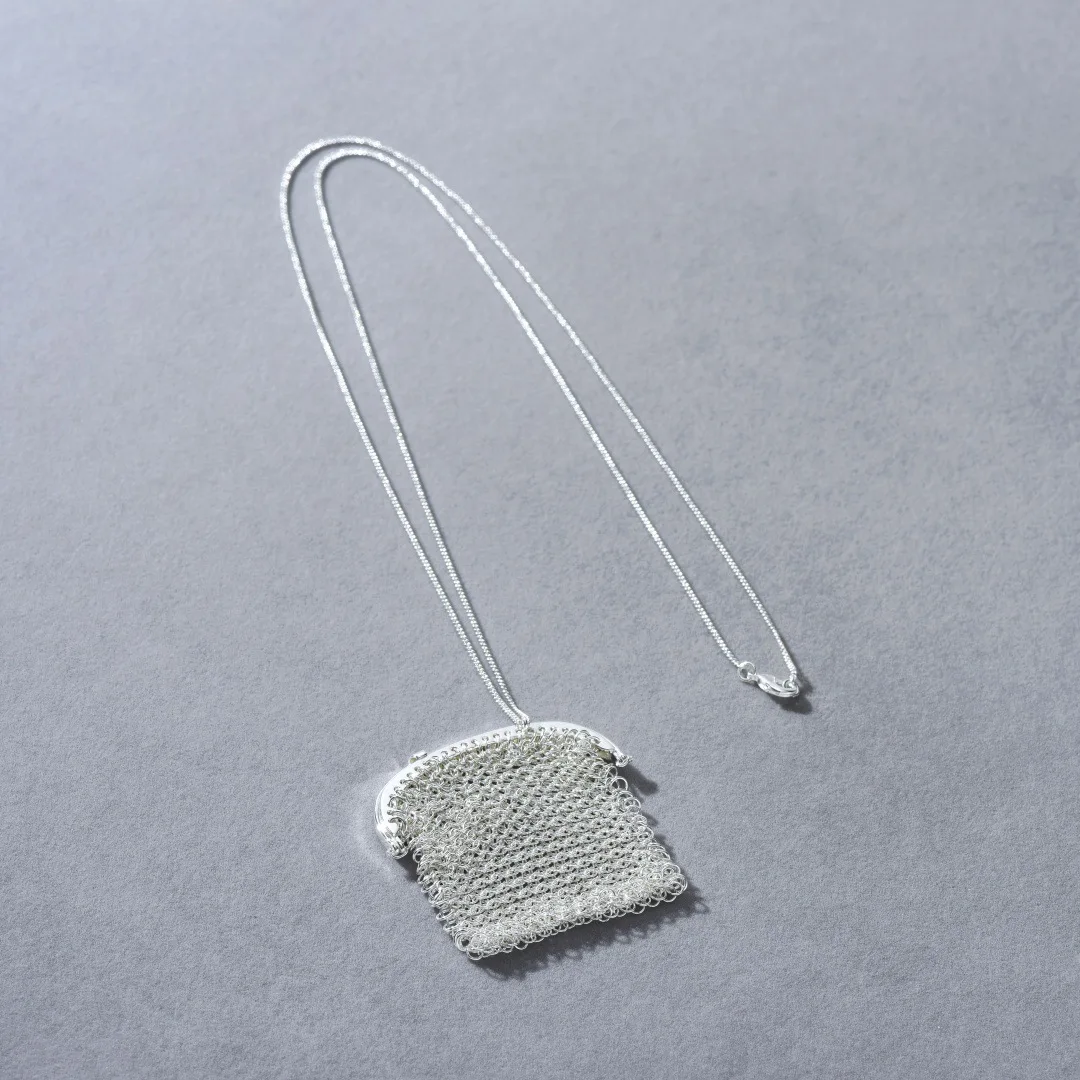 Vintage Chic Tassel Purse Wallet Long Necklace 925 Pure Silver Plated Sweater Chain Hollow Choker Winter Accessory Niche Jewelry