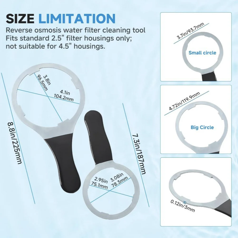

2PCS Water Filter Removal Wrench Housing Spanner Filter Housing Removal For AWR2 HW12 HC12 RCC And RCCP Series Filters ﻿