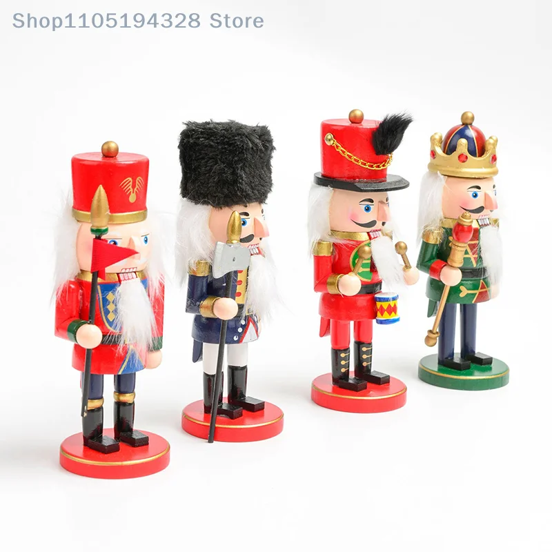 [FN] جندي كسارة البندق الخشبي لعيد الميلاد، شخصيات كسارة البندق المطلية التقليدية، حفلة عيد الميلاد القابلة للجمع للمنزل