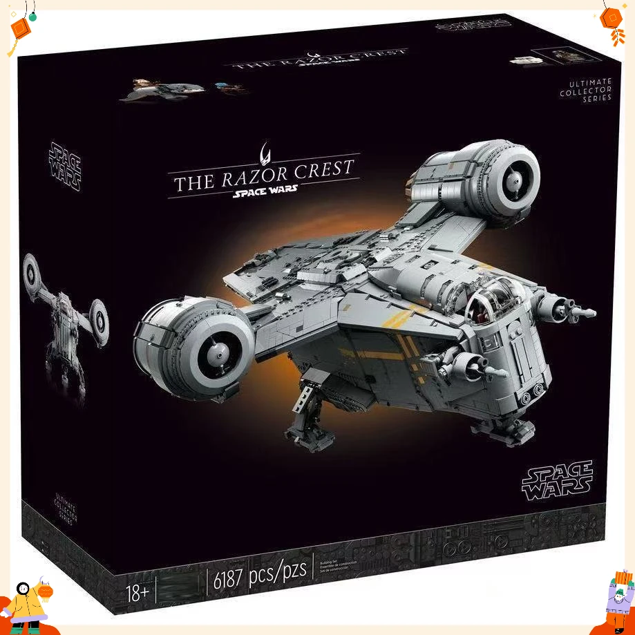 6187 Pieces 2026 New The Razor Crest Spaceship Building Blocks, Assembl Display Model, Compatible Kit, Adult Collectible Present