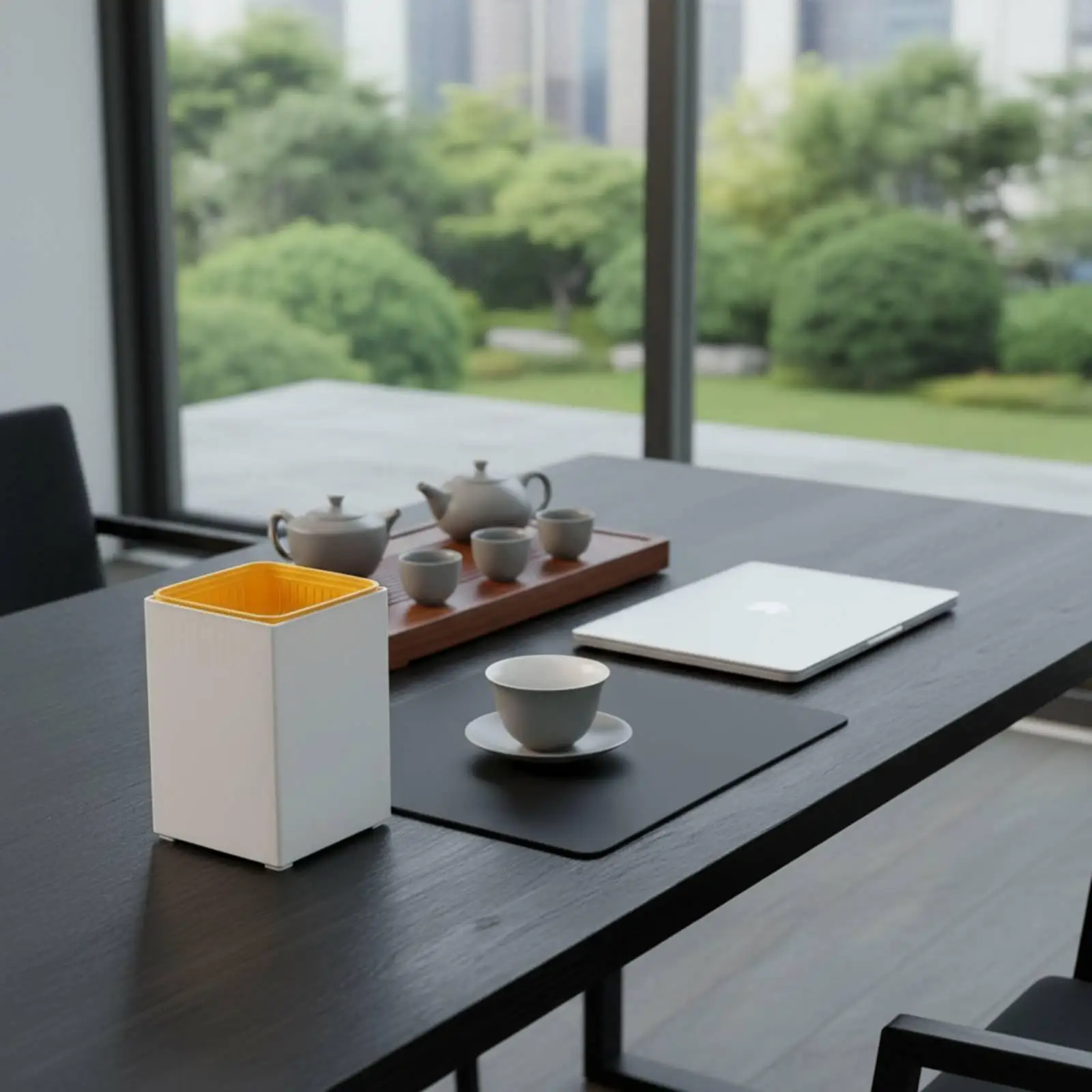 Desktop Tea Residue Bucket Space Saving Waste Container Small and Elegant Trash Bin PS PP Easy Rinse for Office