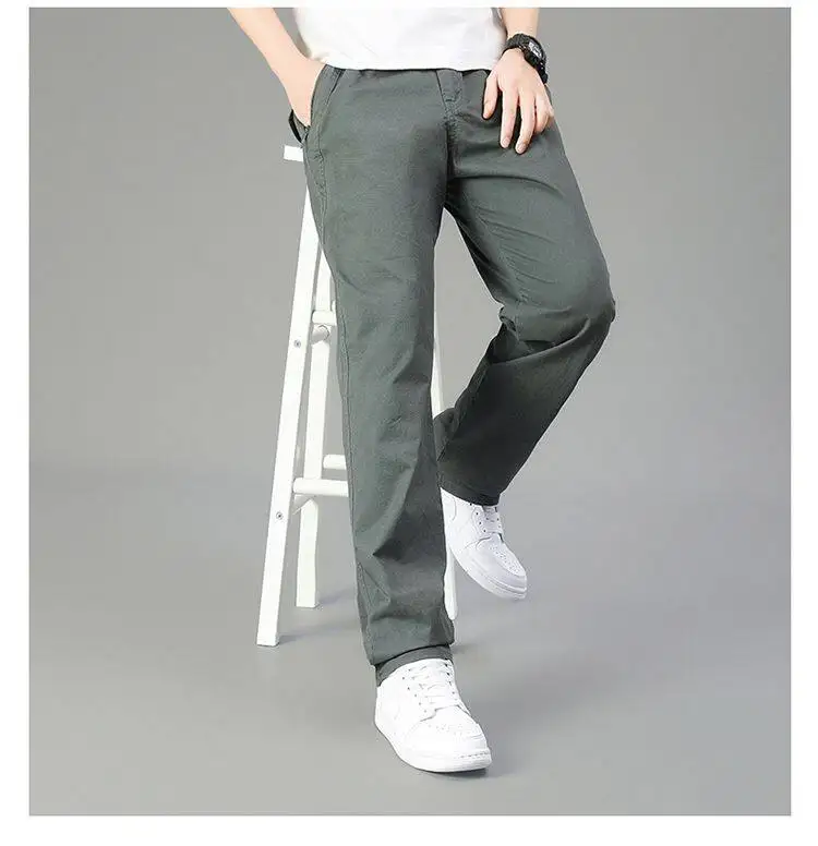 Große Größe männer Cargo Hosen Beiläufige Lose Gerade Hosen Baumwolle Lange Hosen Zipper Taschen Herren Jogger Hosen 5XL 6XL – Detail 3